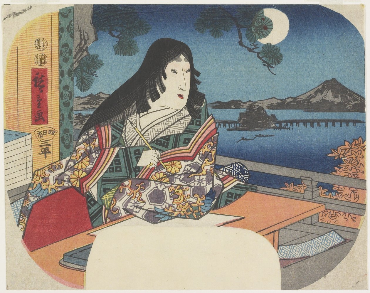 Violetti Ishiyamadera hand MP, 1847-1848 tekijältä Utagawa Hiroshige