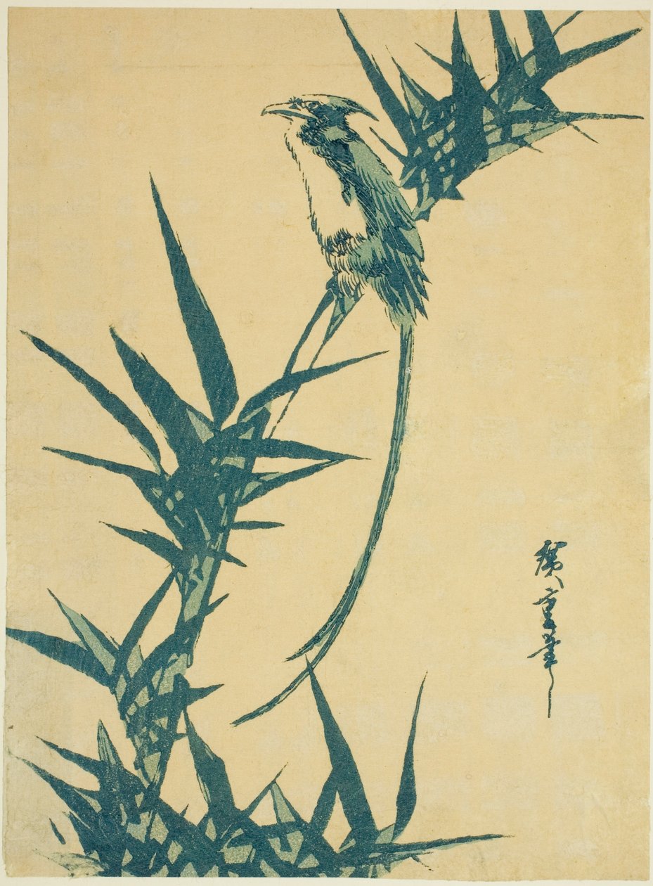 Ocell de cua llarga i bamboofinnish tekijältä Utagawa Hiroshige