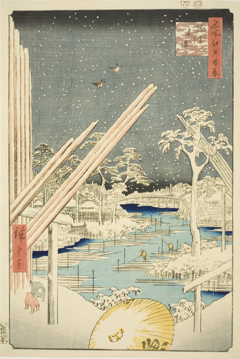 Um Bella rds Fukagawassa (Fukagawa Kiba), sarjasta ``Ridge d re d F:n näkymät Edoon (Sata kuuluisaa näkymää Edoon)