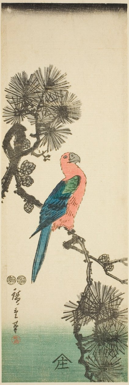 Ara männyn oksalla tekijältä Utagawa Hiroshige