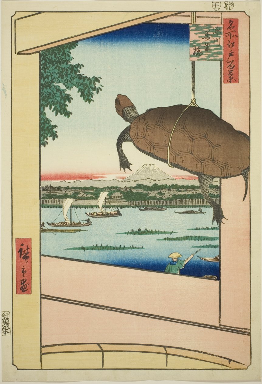 Manen Bridge, Fukagawa (Fukagawa Manenbashi), sarjasta ” tekijältä Utagawa Hiroshige
