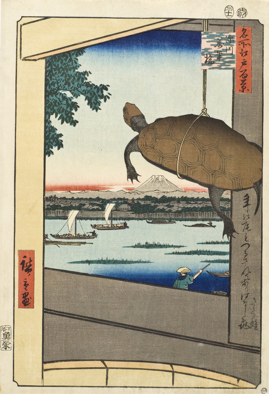 Bridge-mies, Fukagawa tekijältä Utagawa Hiroshige