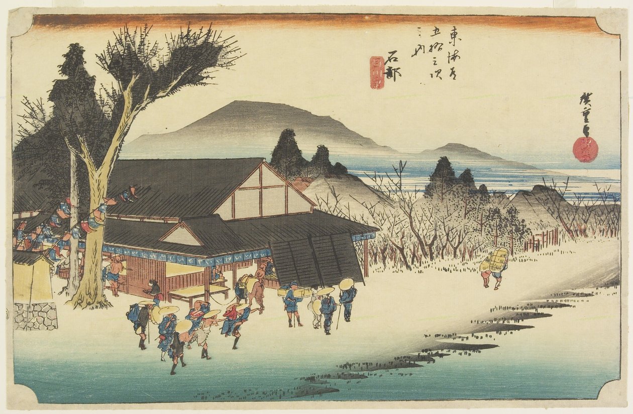 Megawa Vige, Ishibe, c. 1833 tekijältä Utagawa Hiroshige