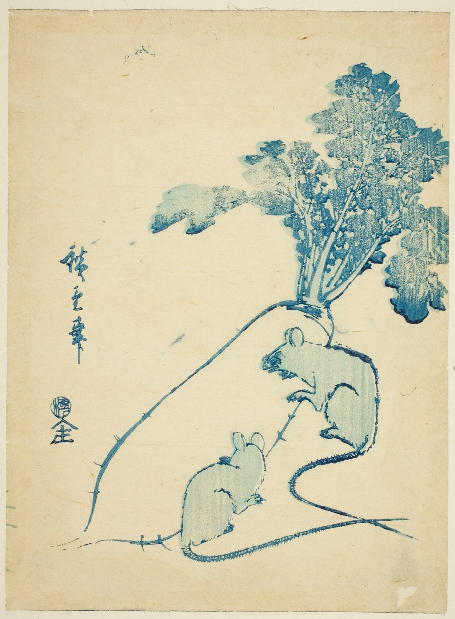 Hiiret ja retiisi tekijältä Utagawa Hiroshige