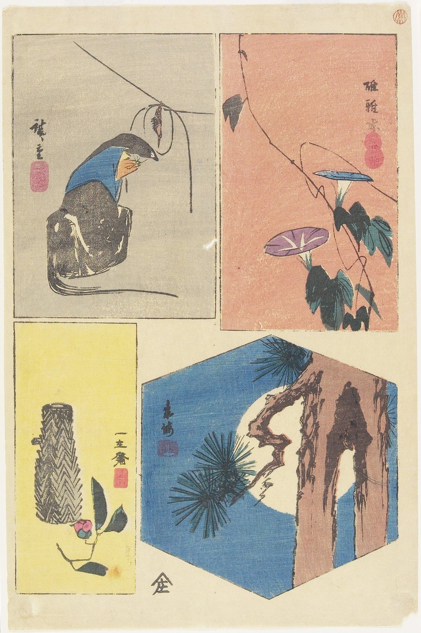 Sekapainos Edon kuuluisista näkymistä, c. 1857 tekijältä Utagawa Hiroshige