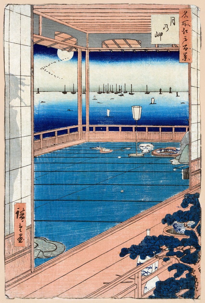 Moonlight Sata kuuluisaa näkymää Edosta, 1856-1858. tekijältä Utagawa Hiroshige