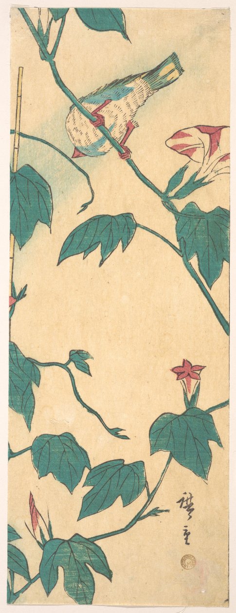 Morgenruhm und Vogel tekijältä Utagawa Hiroshige