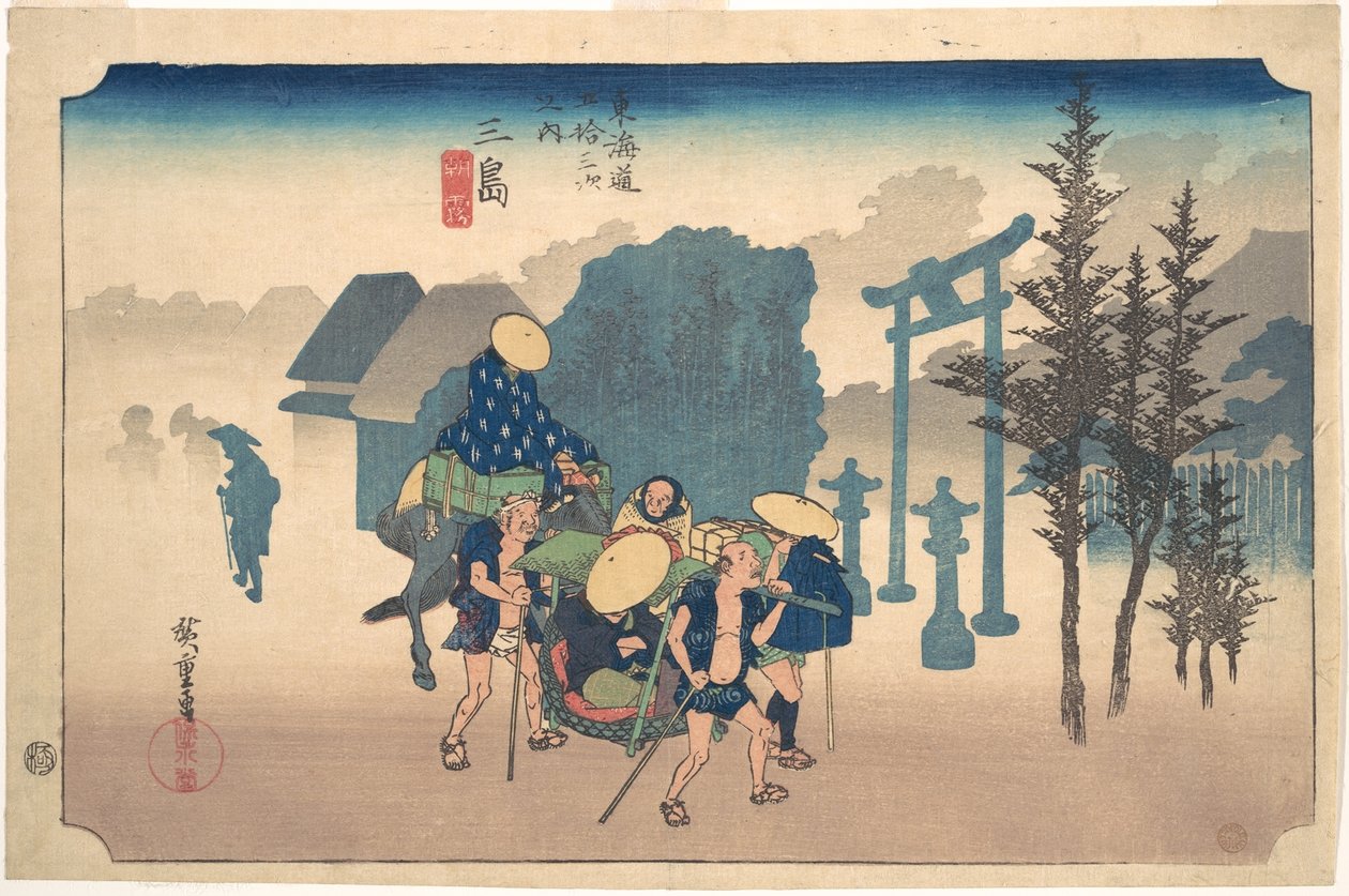 Aamusumu Mishimassa tekijältä Utagawa Hiroshige