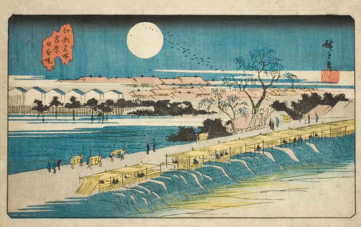 Japanilainen kuvaversio k side t lähellä yoshiwara (Yoshiwara Japan-tsutsumi), te-sarjasta `` Fa network s pa back s jäsen Edo (juttu kuuluisa paikka)