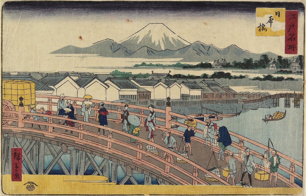 Nihonbashi B Ridge, 1830-1858 tekijältä Utagawa Hiroshige
