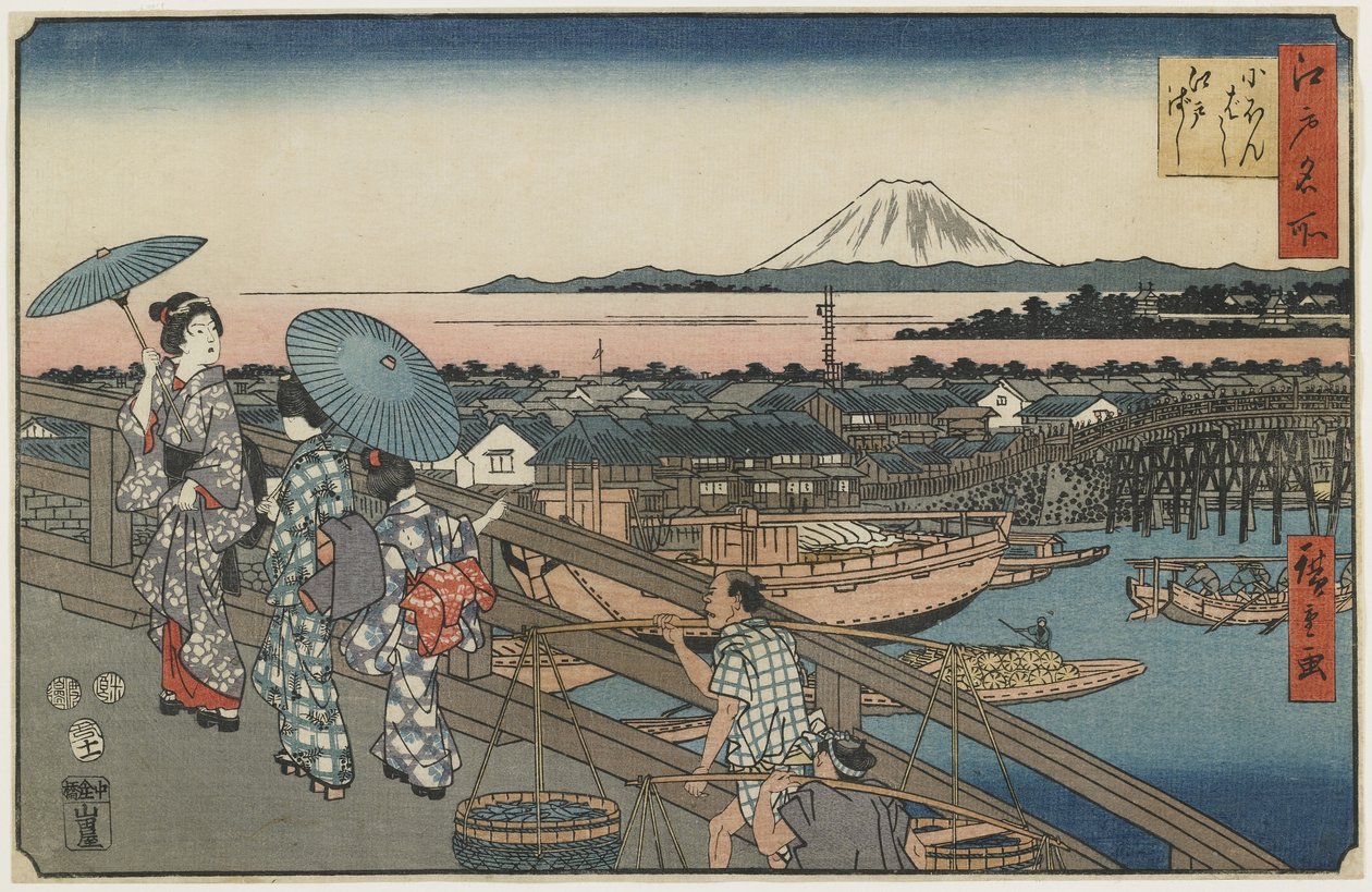 Nihonbashin silta ja Edon silta, marraskuu 1853 tekijältä Utagawa Hiroshige