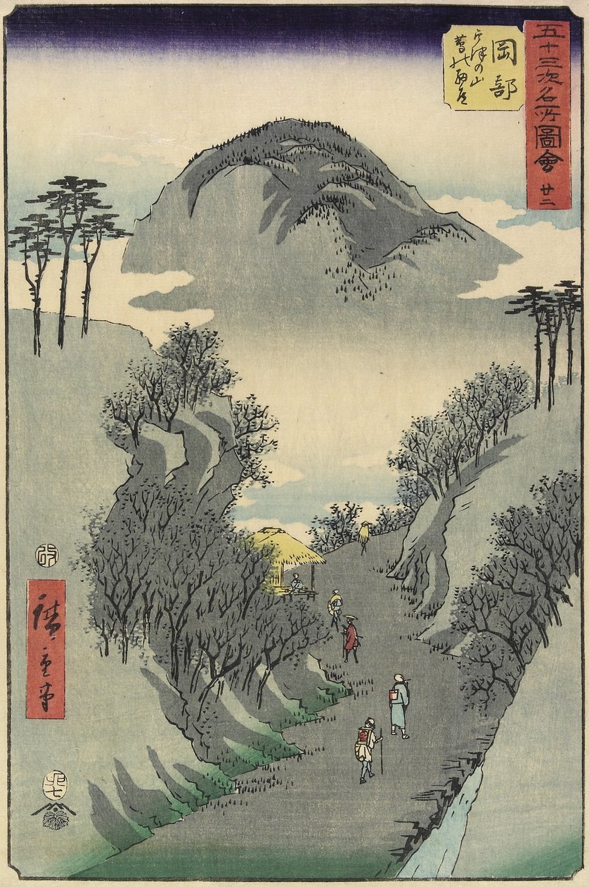 No.22 Mount Utsu, Okabe, July 1855 tekijältä Utagawa Hiroshige