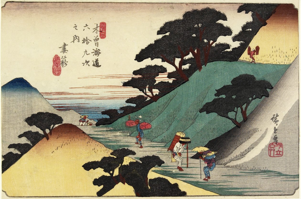 No.43 Tsumago, 1830-1844 tekijältä Utagawa Hiroshige