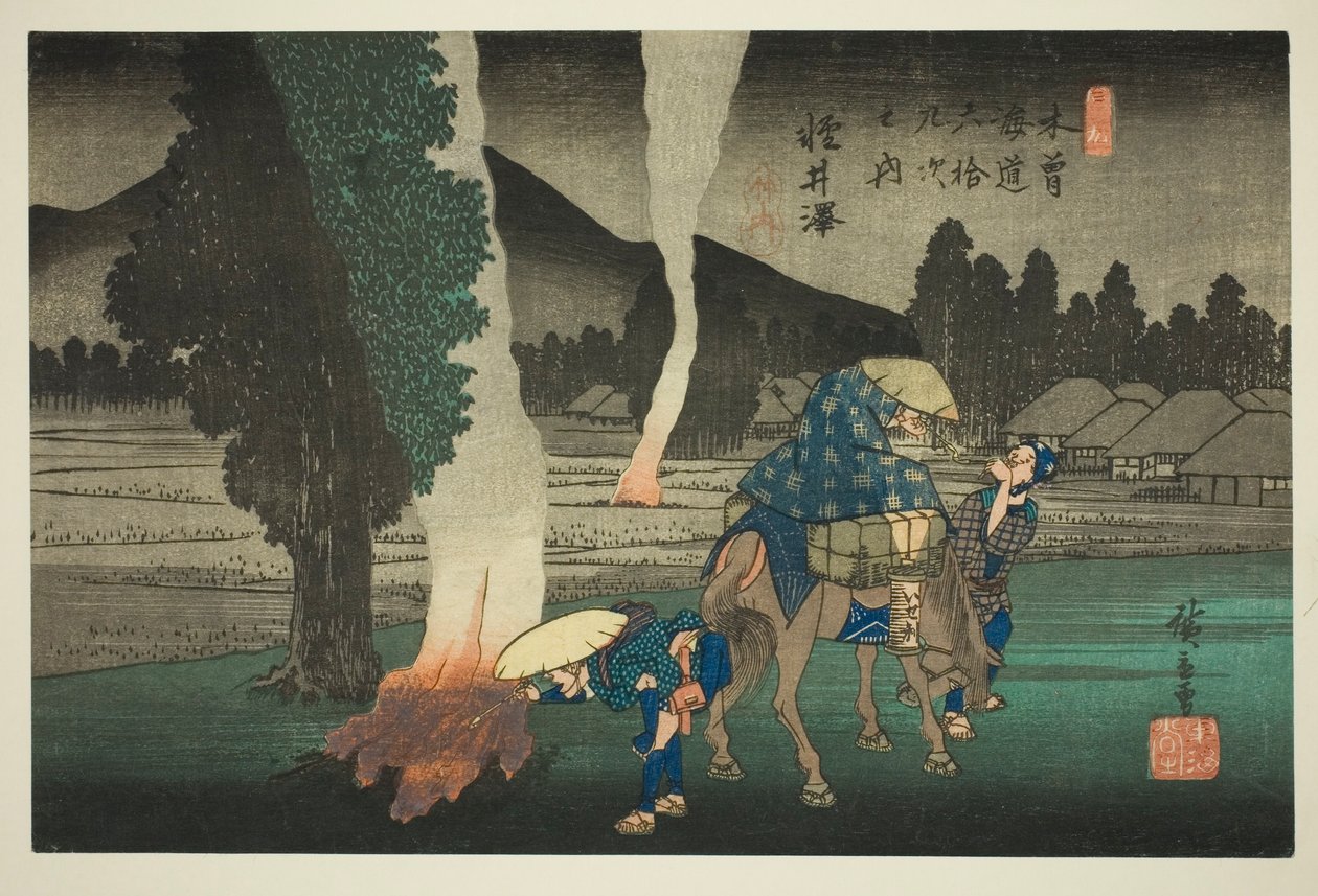/. 19: Karuizawa, sarjasta "Shixty-nines of Tekisokaido" tekijältä Utagawa Hiroshige