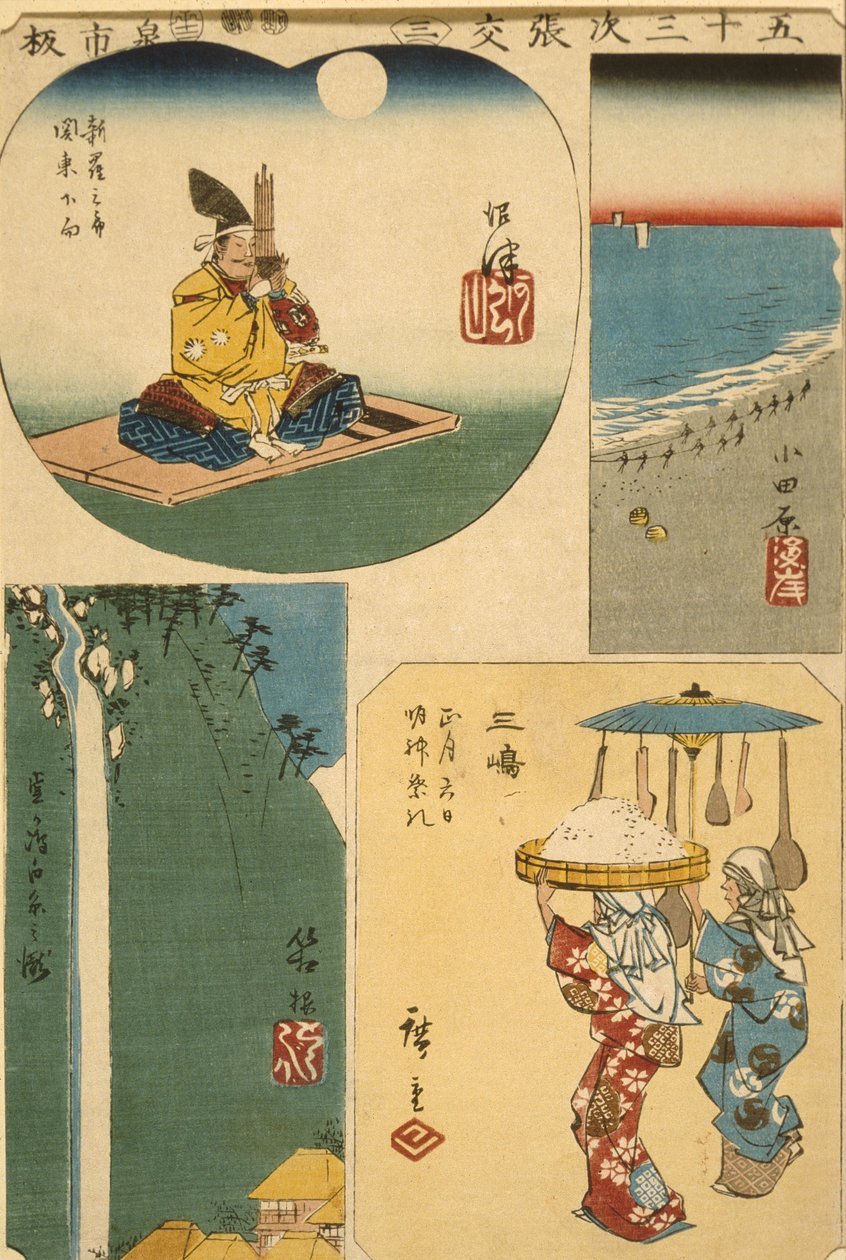Numazu, Odawara, Mishima ja Hakone tekijältä Utagawa Hiroshige