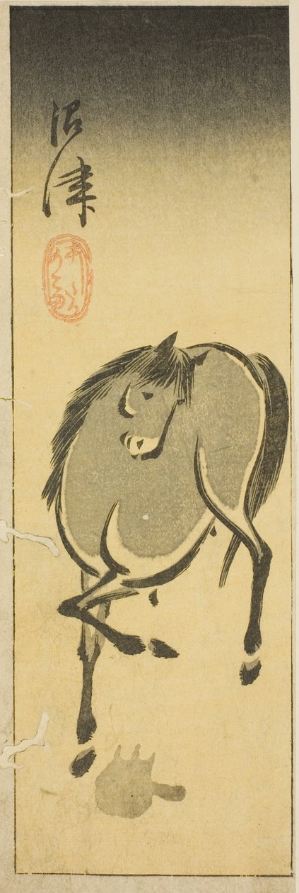 Numazu, osa arkin nro. 3 sarjasta "Cutout Pictures of the Tokaido (Tokaido harimaze zue)" tekijältä Utagawa Hiroshige