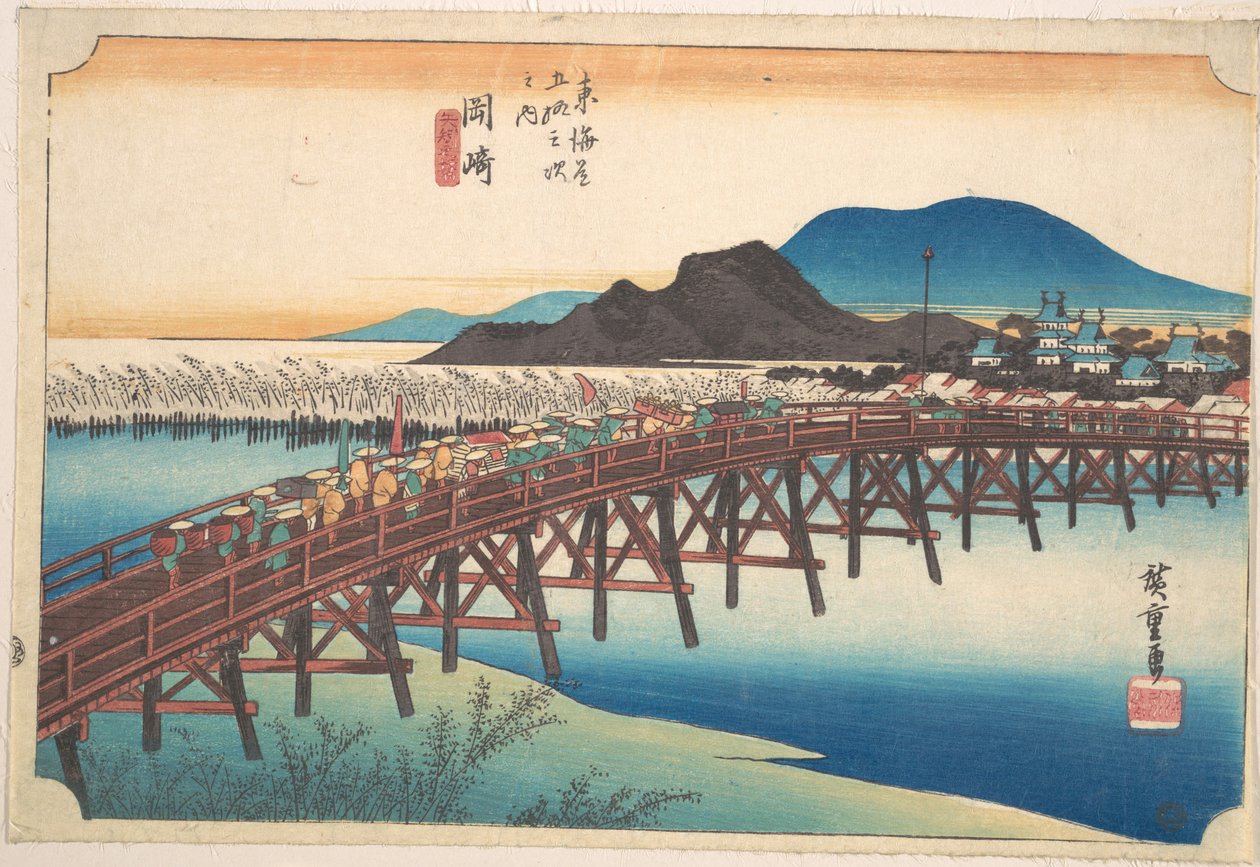 Okazaki, Tenshin no Hashi tekijältä Utagawa Hiroshige