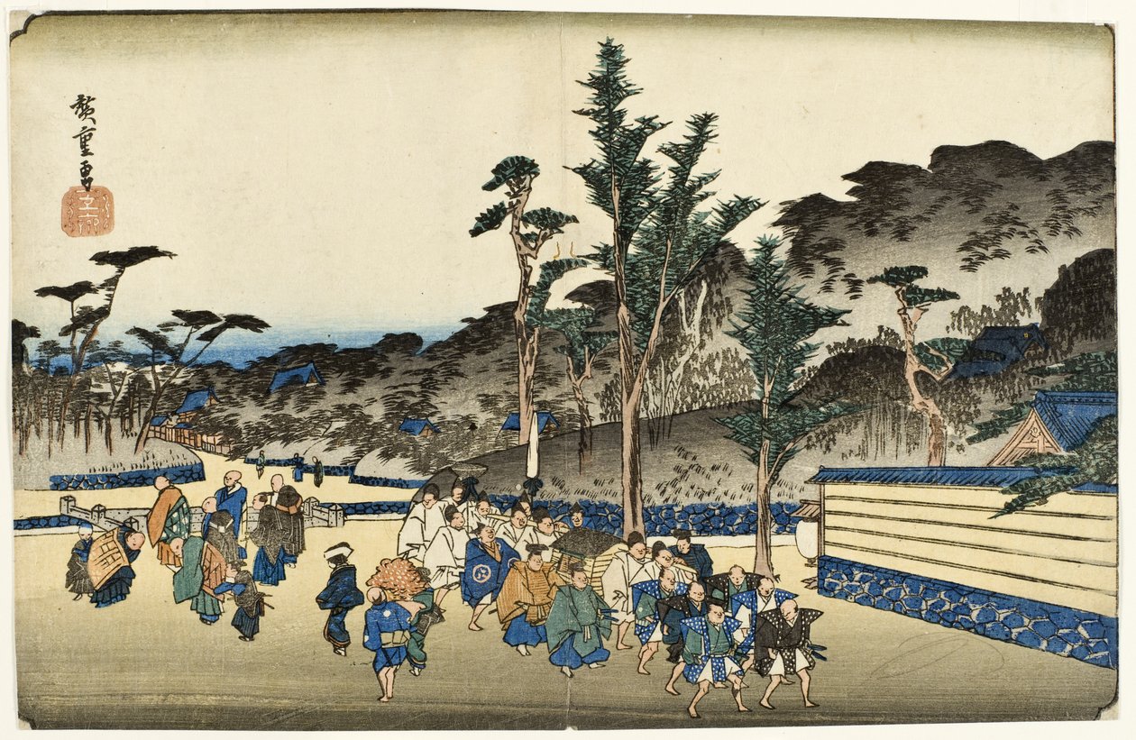 Zōjōjin alueet Shibassa tekijältä Utagawa Hiroshige
