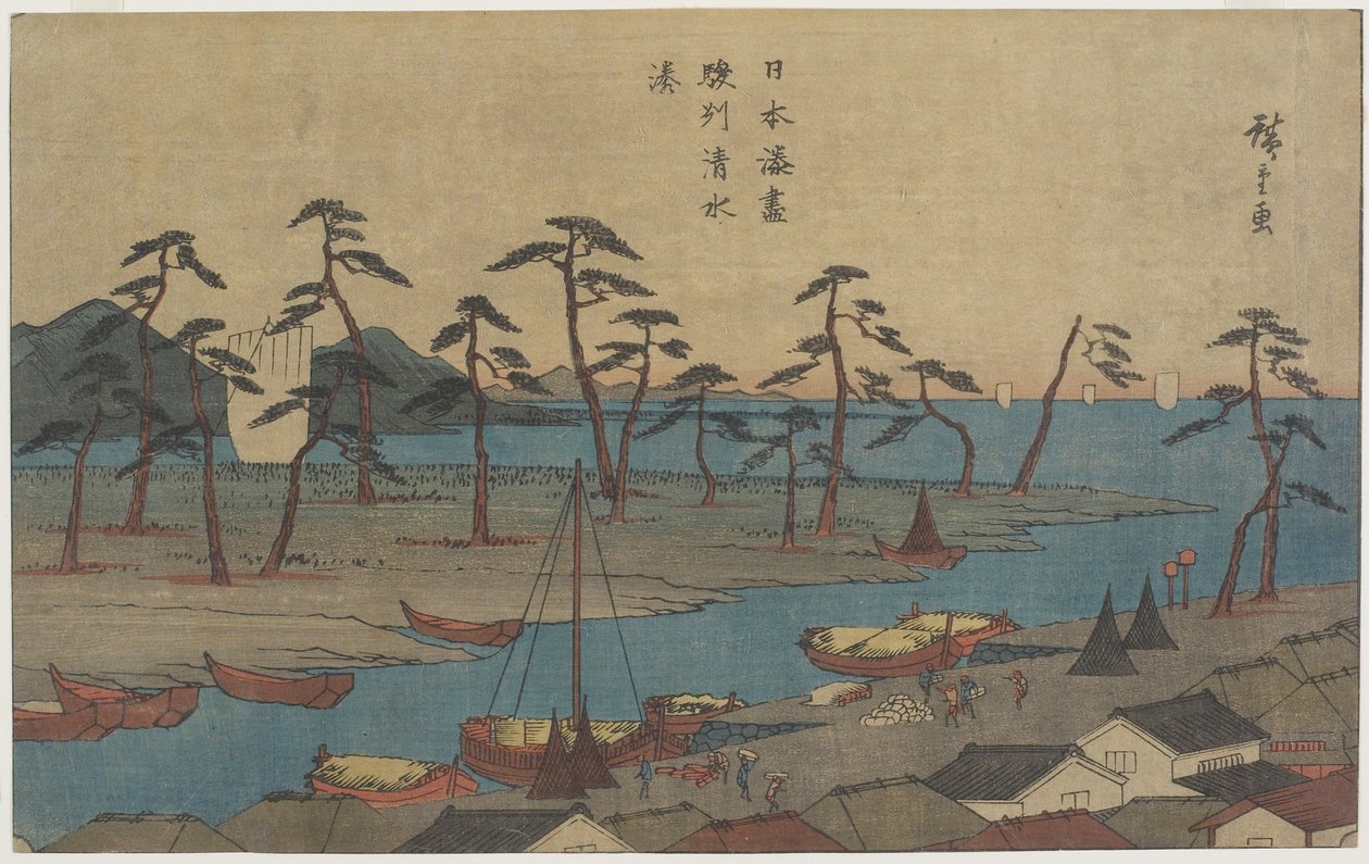 Shimizun satama Surugan maakunnassa, n. 1840-1843 tekijältä Utagawa Hiroshige