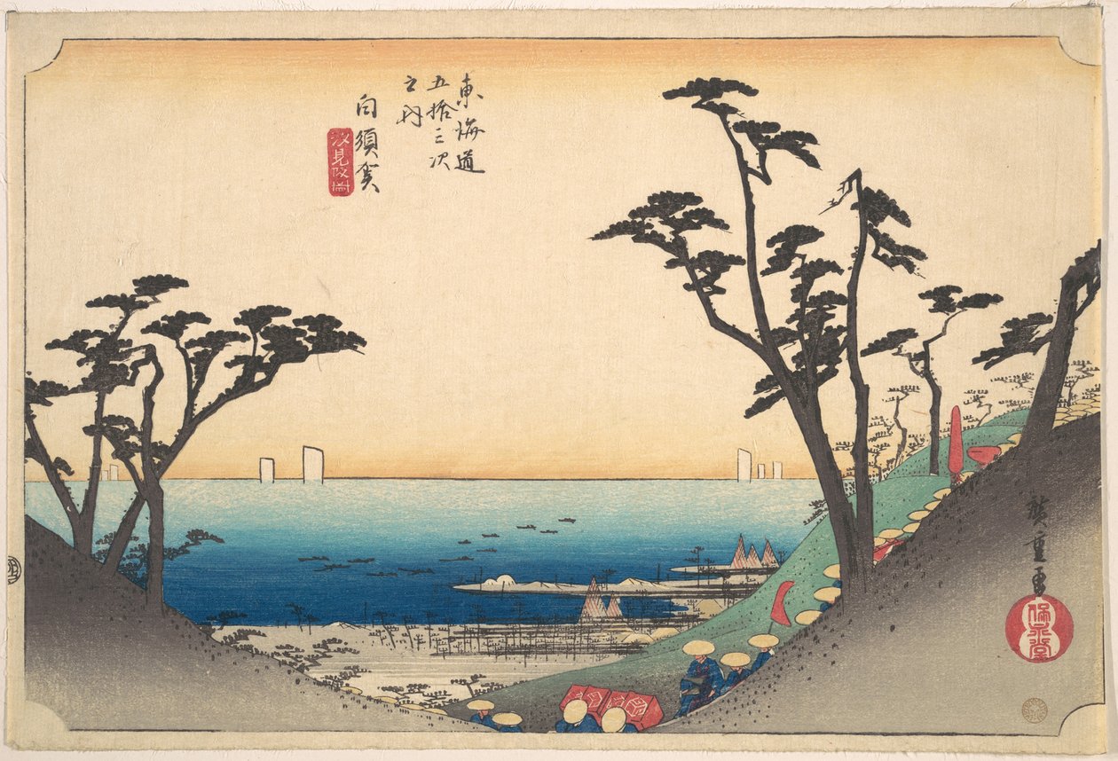 Shirasuka, Shio-mi Zaka tekijältä Utagawa Hiroshige