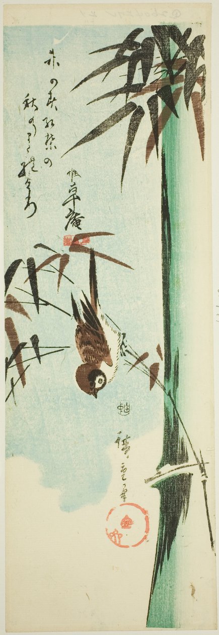 Varpunen ja bambu tekijältä Utagawa Hiroshige