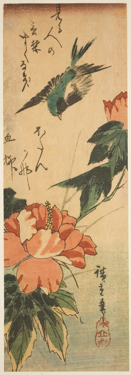 Niele ja hibiscus tekijältä Utagawa Hiroshige