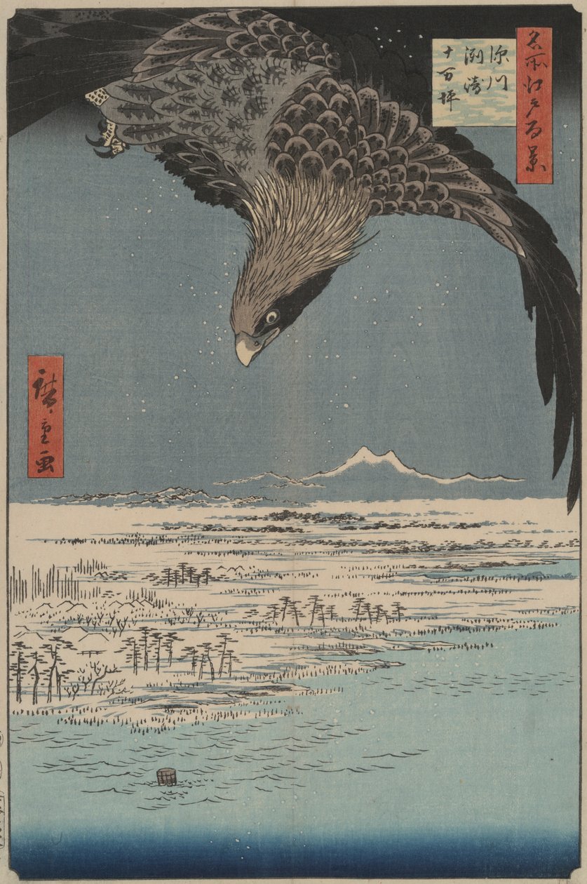 Kymmenen tuhannen hehtaarin tasango Fukagawa Susakissa: sata kuuluisaa näköalaa Edoon tekijältä Utagawa Hiroshige