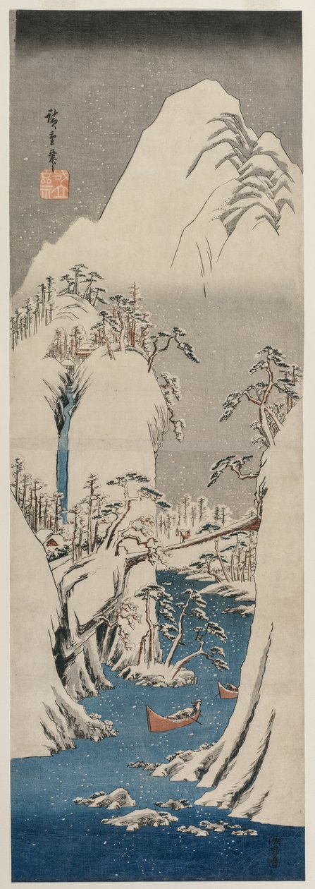 Fuji-joki lumessa tekijältä Utagawa Hiroshige
