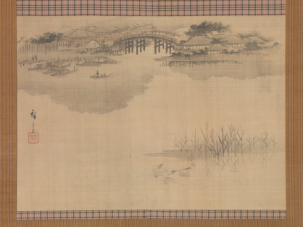 Imadon silta Matsuchi-vuoren juurella tekijältä Utagawa Hiroshige