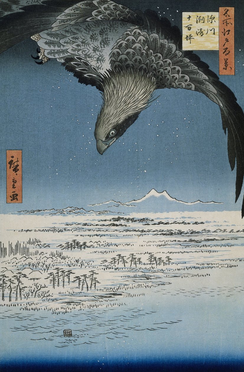 Jumantsubon tasango Susakissa lähellä Fukagawaa, 1857 (värillinen puupiirros) tekijältä Utagawa Hiroshige