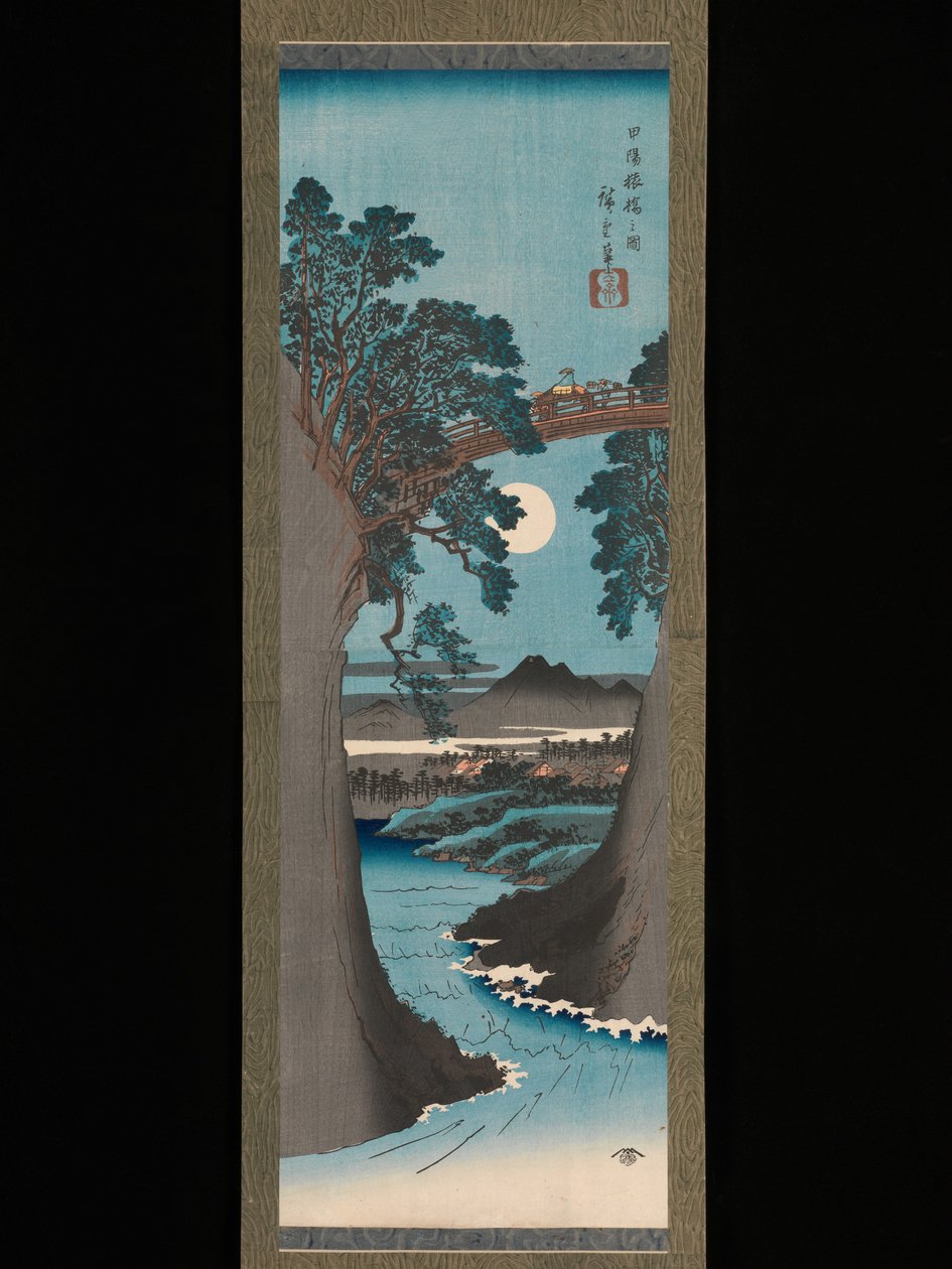 Kain maakunnan apinasilta (Kōyō Saruhashi no zu) tekijältä Utagawa Hiroshige