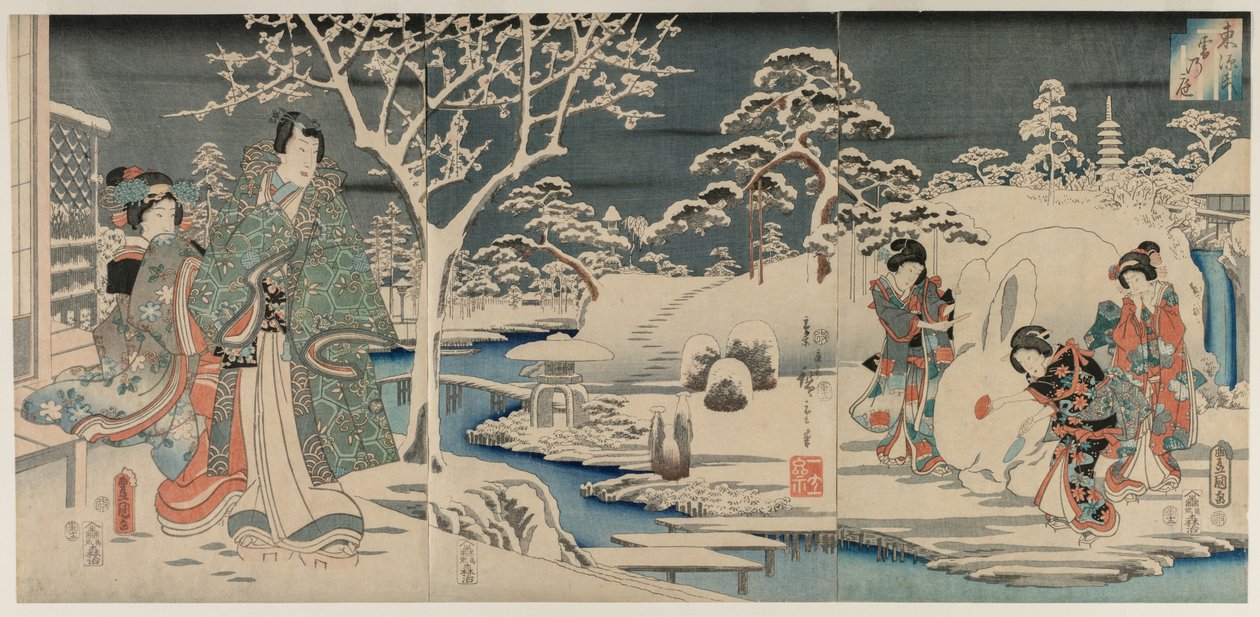 Luminen puutarha tekijältä Utagawa Hiroshige