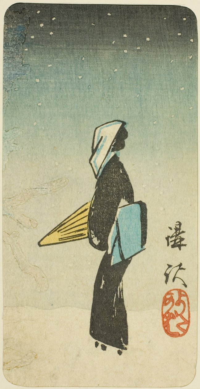 Streetwalker-kohtaus näytelmästä Koshaku (Katukävelija) Streetwalker-kohtaus näytelmästä Koshaku (Katukävelija) tekijältä Utagawa Hiroshige