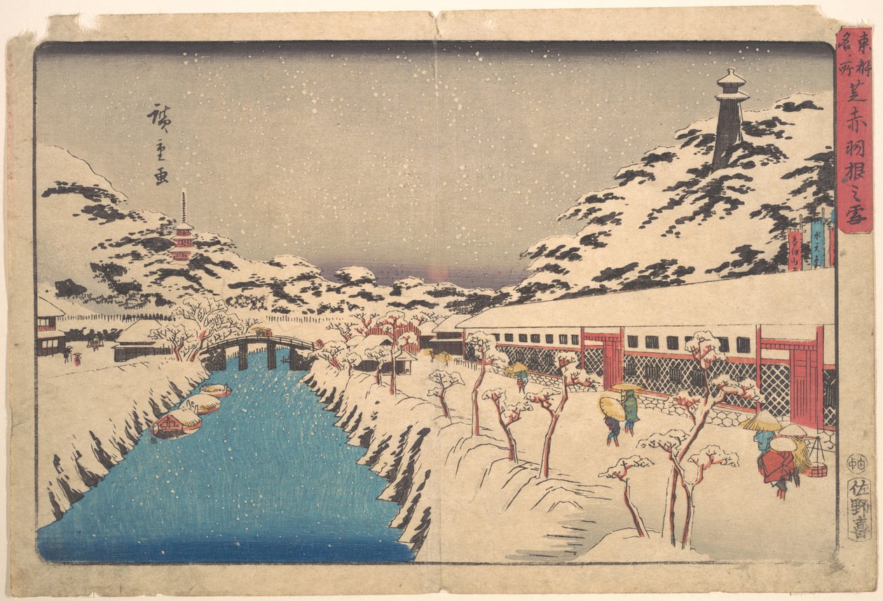 Talvimaisema tekijältä Utagawa Hiroshige