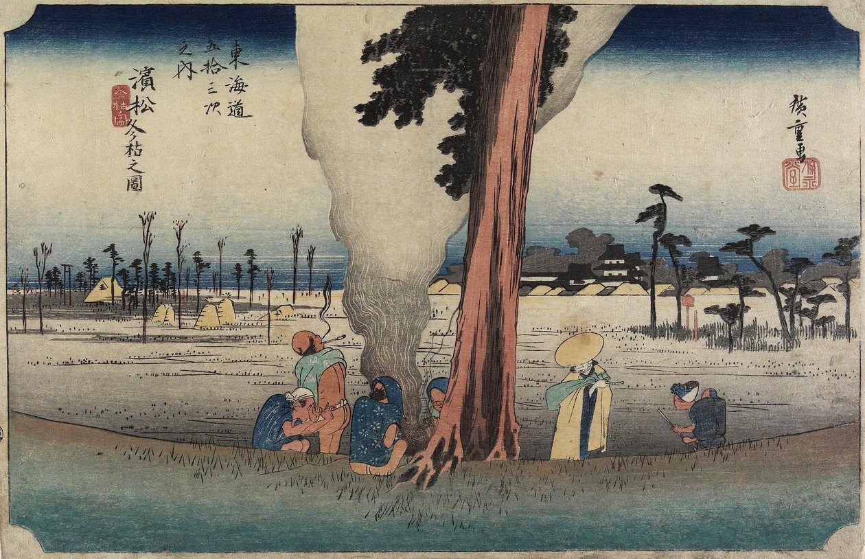 Winter Scene, Hamamatsu, c. 1833 tekijältä Utagawa Hiroshige
