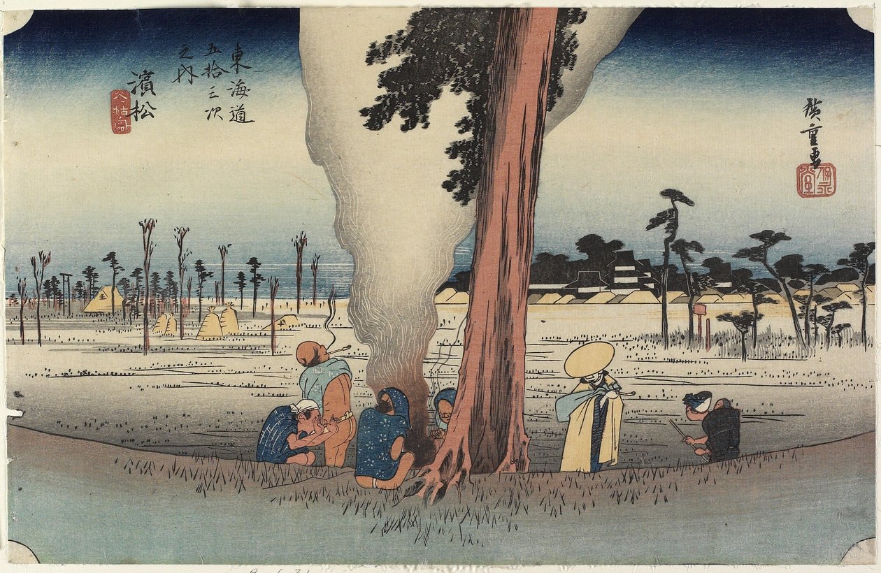 Winter Scene, Hamamatsu, c. 1833 tekijältä Utagawa Hiroshige