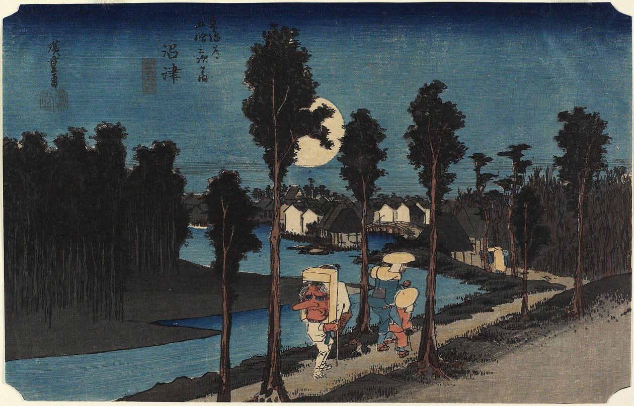 Talvikohtaus, Mamamastu, n. 1833 tekijältä Utagawa Hiroshige