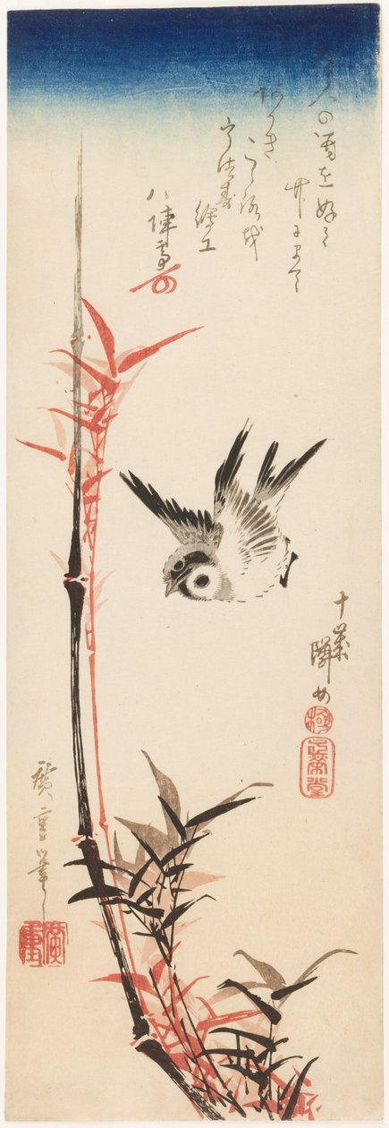 Varpunen ja bambu tekijältä Utagawa Hiroshige