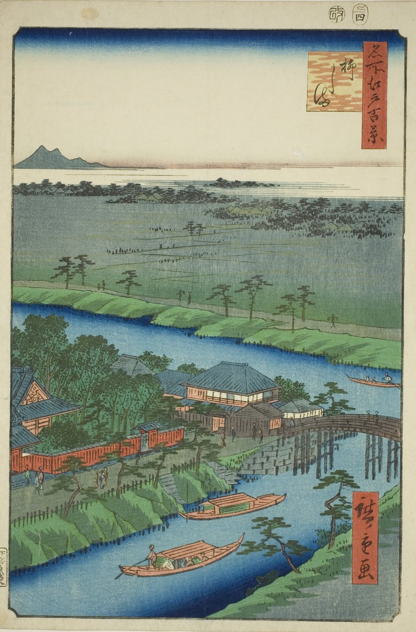 Yanagishima, sarjasta "Ridge dre d fa net s view ws of Edo (Sata kuuluisaa näkymää Edosta)" tekijältä Utagawa Hiroshige