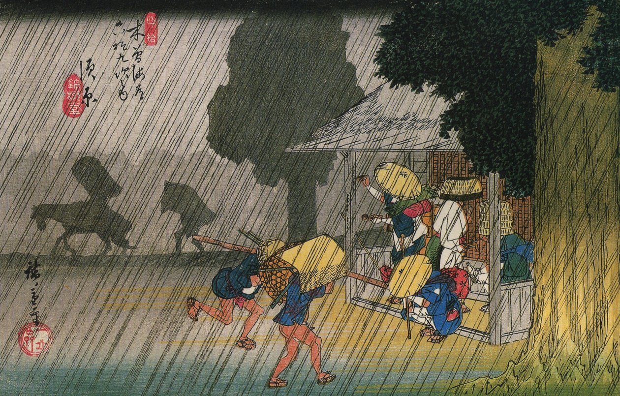nro 39 Suhara, teoksesta Kiso-kaidōn kuusikymmentäyhdeksän asemaa. tekijältä Utagawa Hiroshige