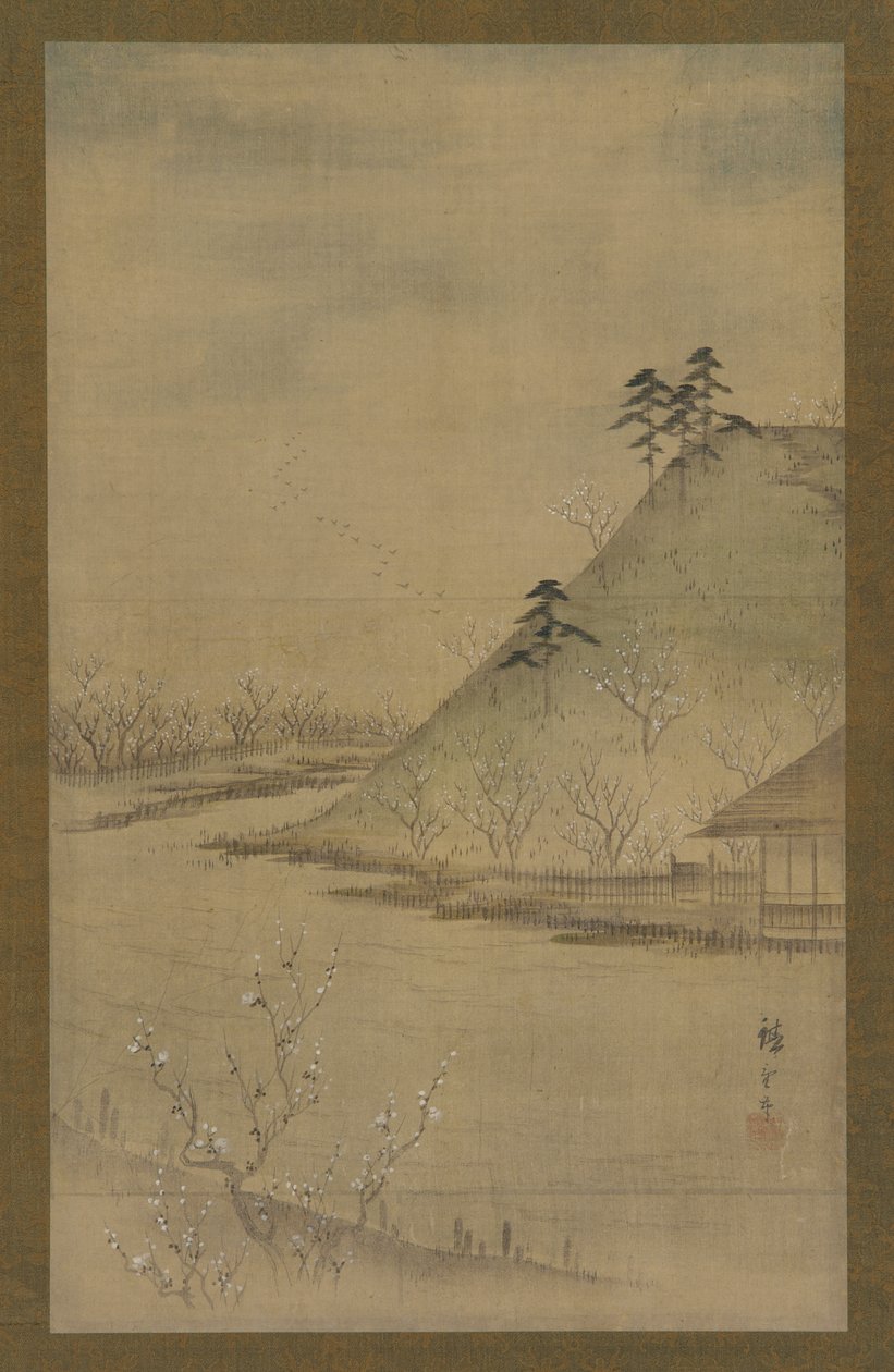 Kevätmaisema, 1800-luvun puoliväli. tekijältä Utagawa Hiroshige II