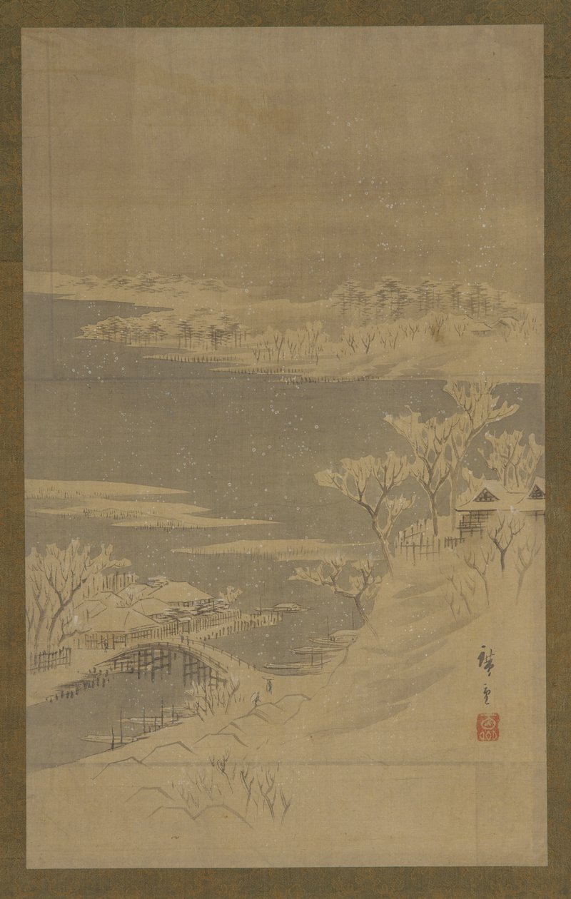Talvimaisema, 1800-luvun puoliväli. tekijältä Utagawa Hiroshige II