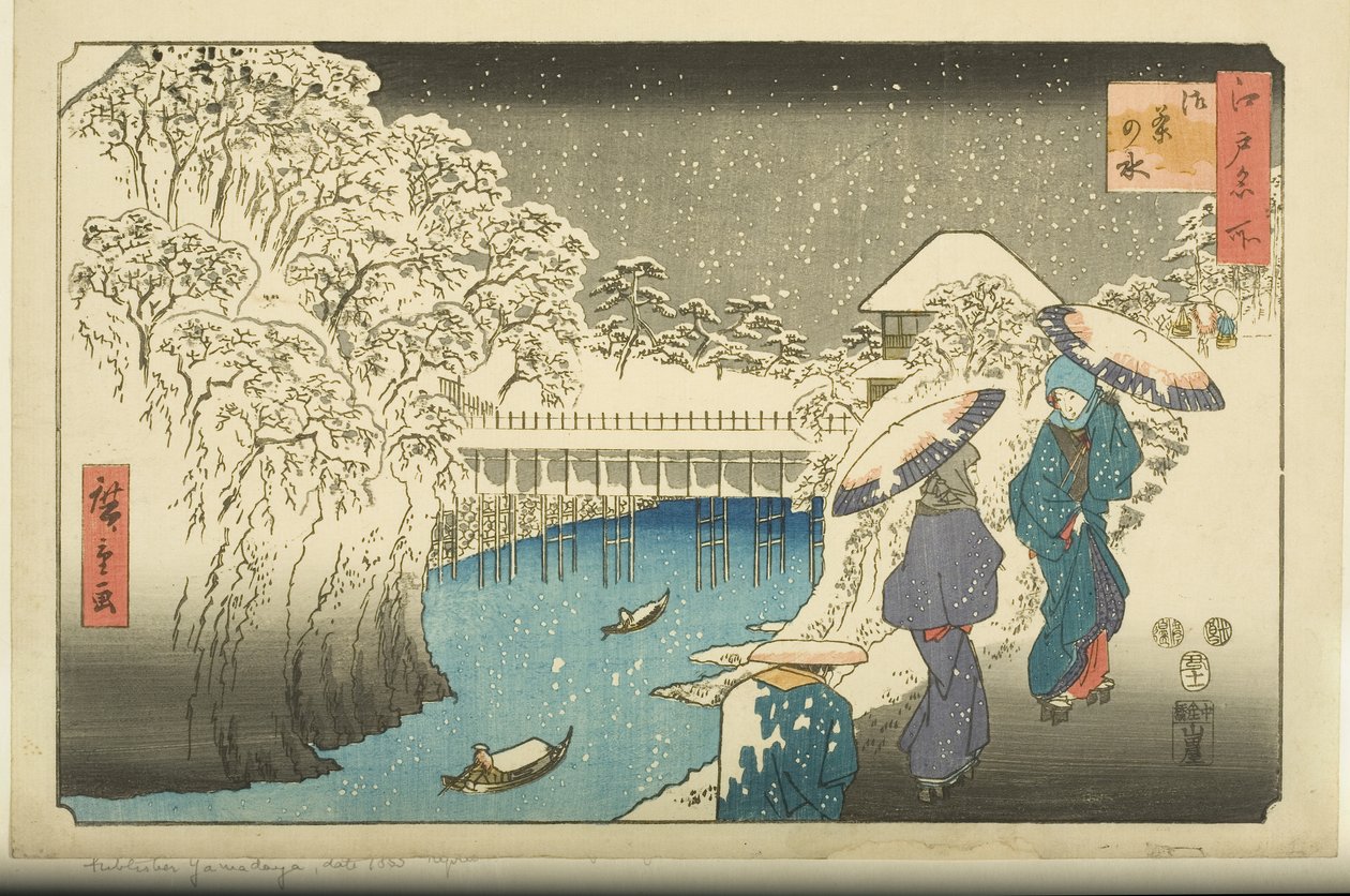 Ochanomizu (värillinen puupainatus) tekijältä Utagawa II Hiroshige