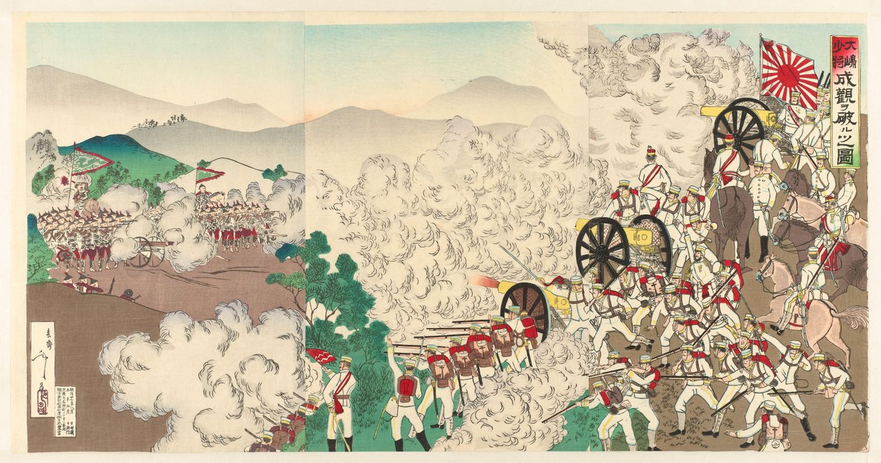 Pieni taistelu Soulissa, Koreassa Chôsen Keijô no shôsen (otsikko esineessä) tekijältä Utagawa Kokunimasa