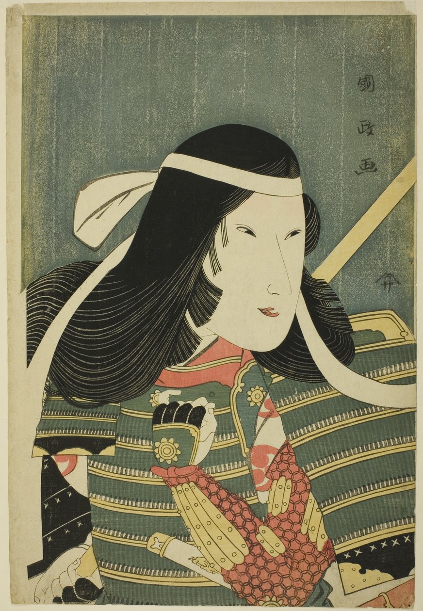 Iwai Kumesaburo Lady Tomoen roolissa tekijältä Utagawa Kunimasa
