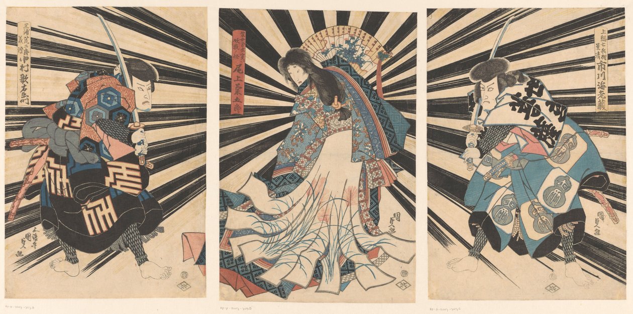 Utaemon Nakamura Doctor V, Onoe Kikukoro Ii Ii Sono Ichikawa Grape Dye V. tekijältä Utagawa Kunisada (I)