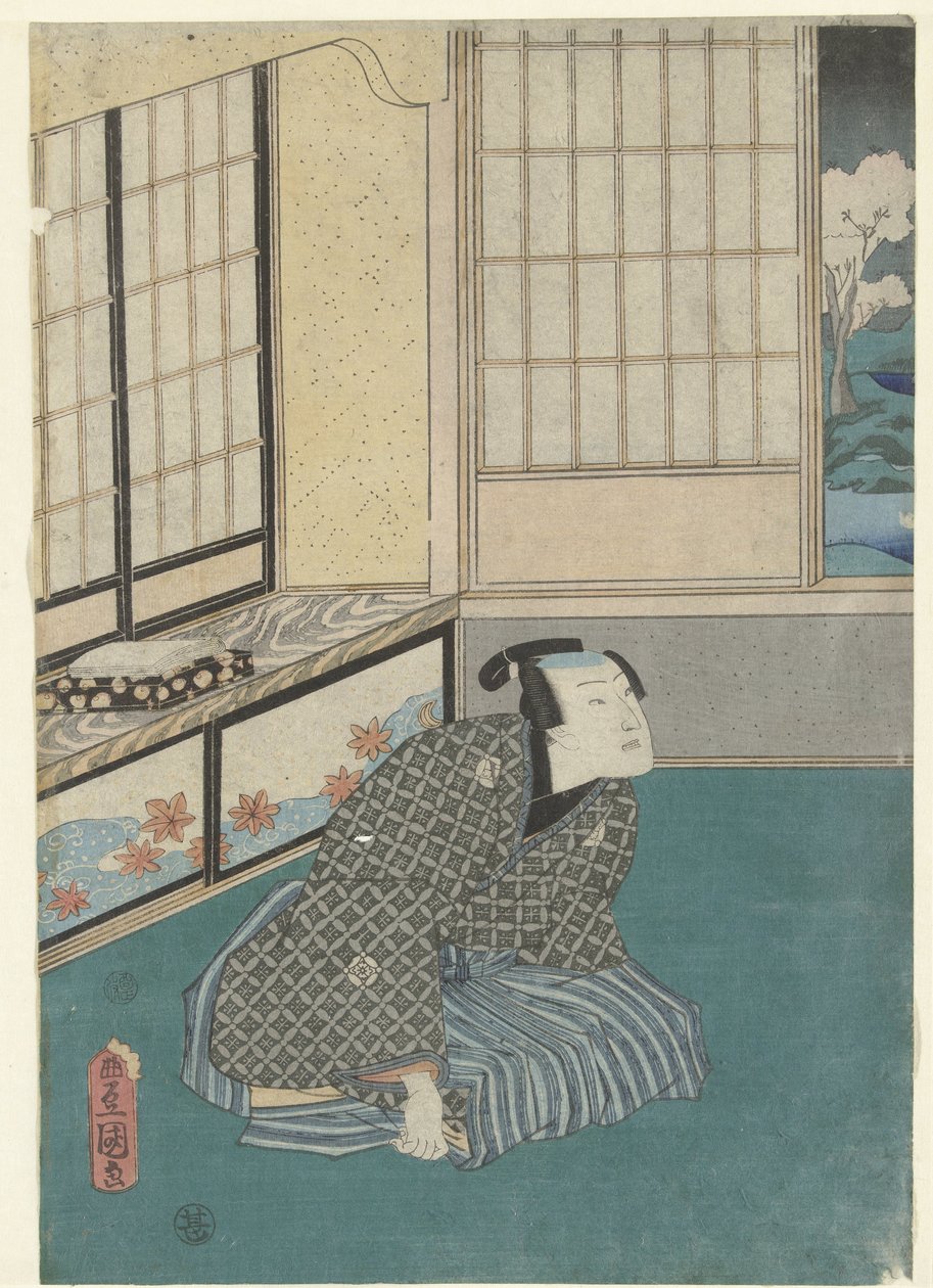 Kolmas kuukausi yayoic Modernit Genjin tarinat kahdentoista kuukauden aikana (sarjan nimi) Imayo Genji junikagetsu no uchi tekijältä Utagawa Kunisada (I)