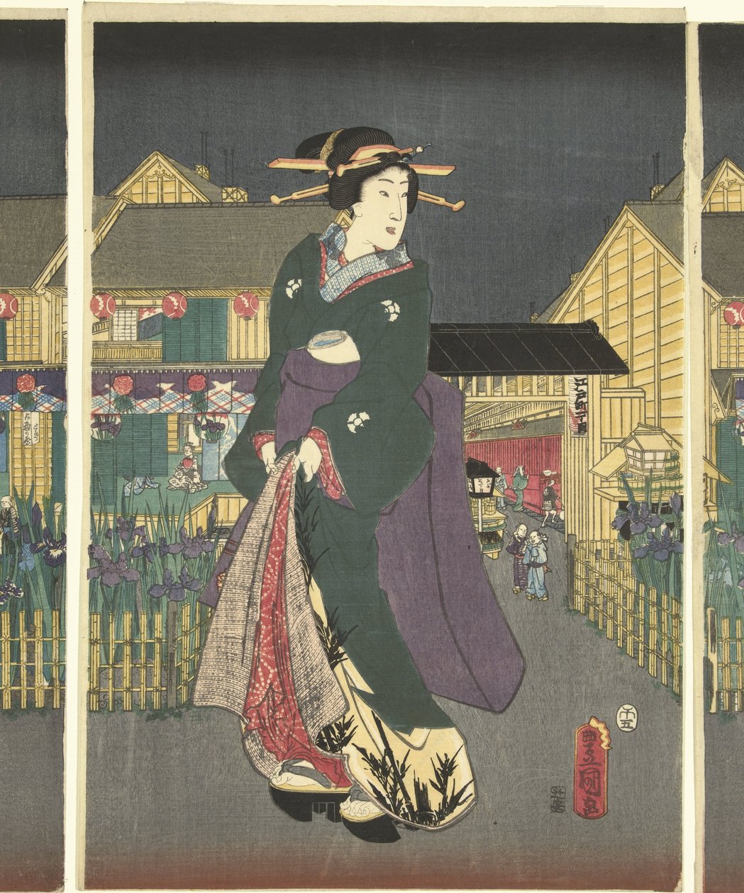 Iirikset täydessä kukassa tekijältä Utagawa Kunisada (I)