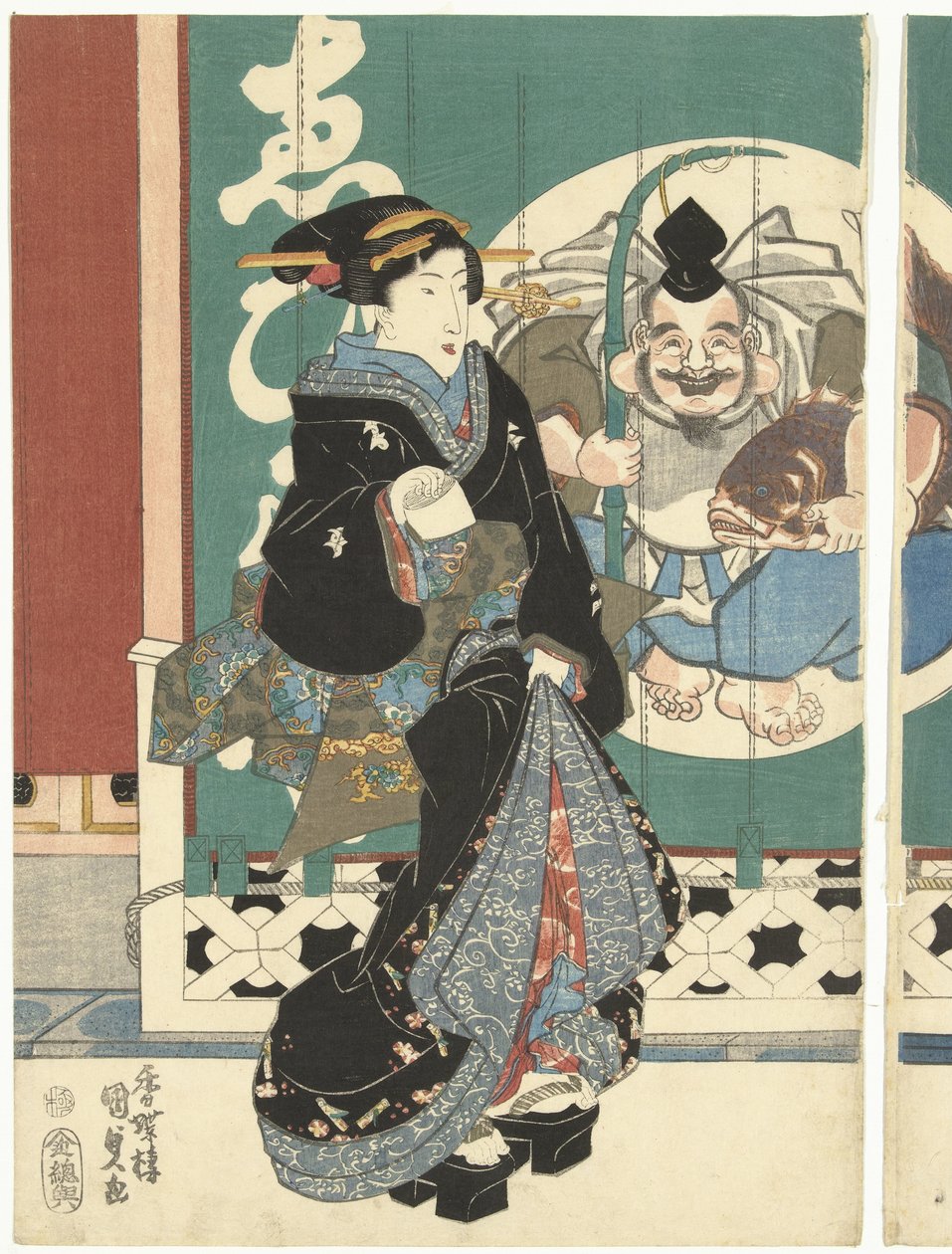 Naiset Ebisuya-liikkeessä tekijältä Utagawa Kunisada (I)