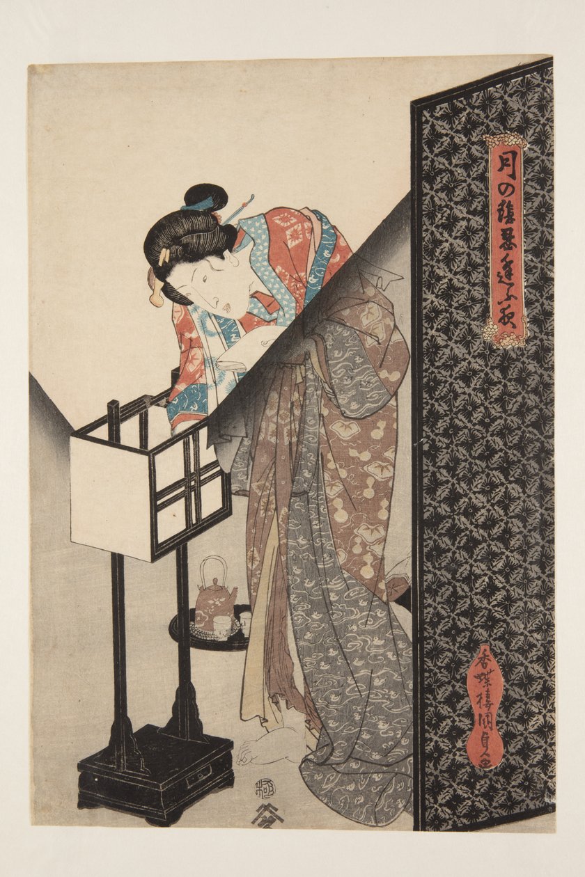 Itämainen lamppu (Andon) (värillinen puupainatus) tekijältä Utagawa Kunisada
